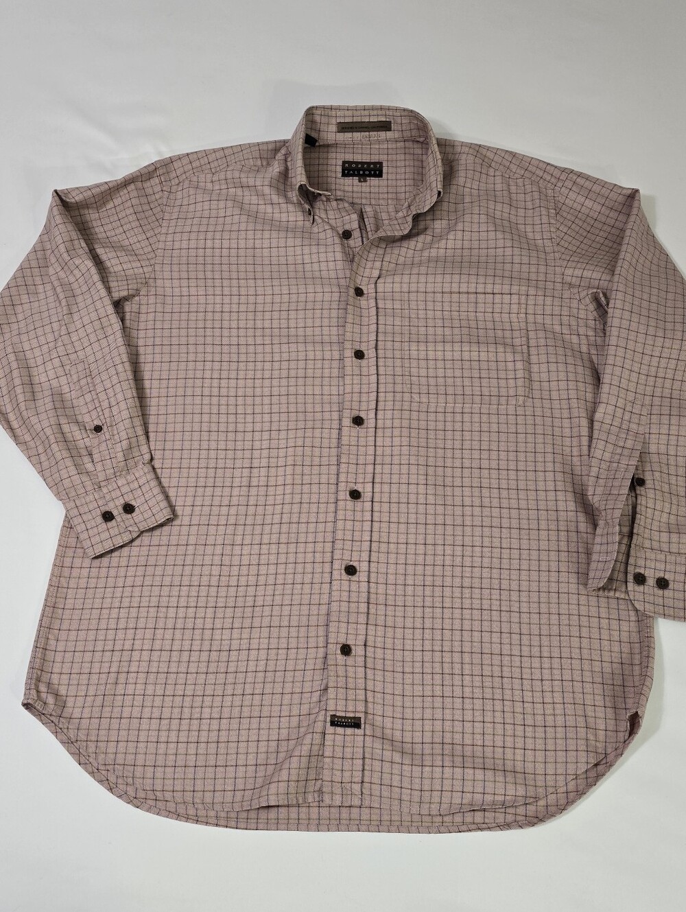 Robert Talbott Men's Pink Checked Button-Down Shirt Size Large